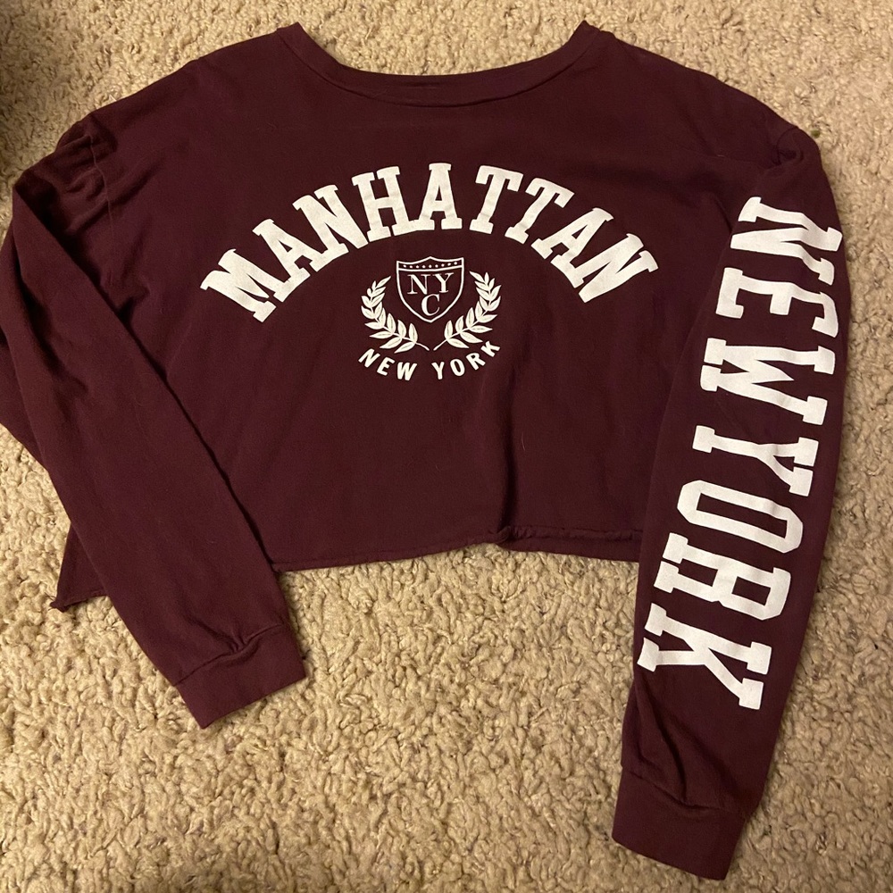 French pastry long sleeve crop top